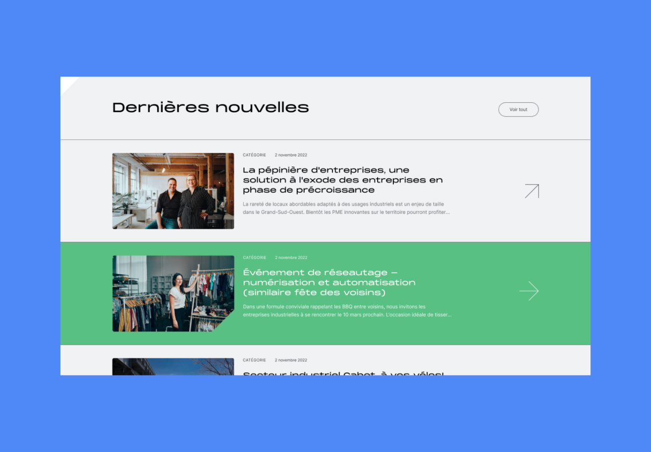 Module web pour présenter les actualités du Canal Lachine 4.0