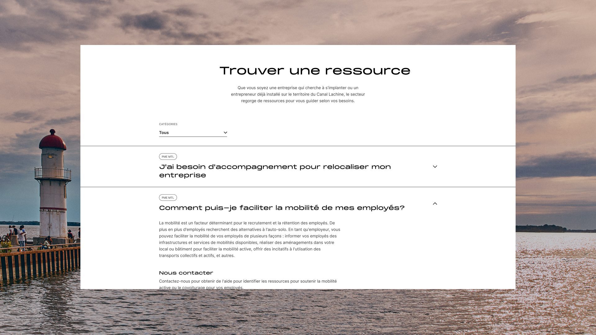 Catalogue des ressources du Canal Lachine 4.0