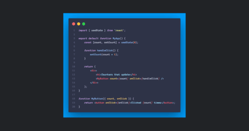 Aperçu de code écrit en React.